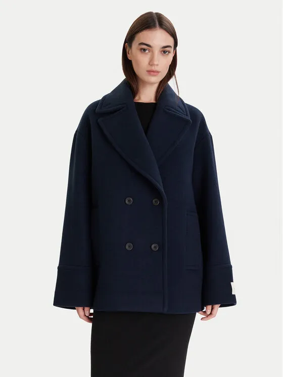 Μάλλινο παλτό · Σκούρο μπλε