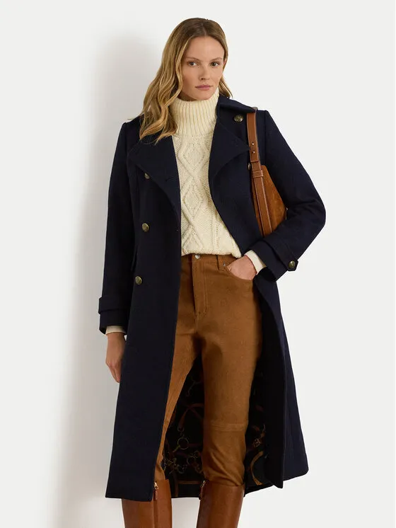 Μάλλινο παλτό · Σκούρο μπλε