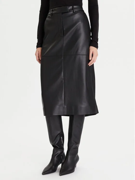 Φούστα από απομίμηση δέρματος · Μαύρο