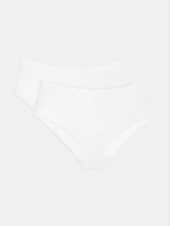 Σετ κλασικά σλιπ με ψηλή μέση · Λευκό