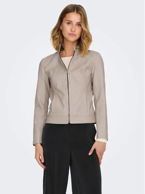 Μπουφάν από απομίμηση δέρματος · Μπεζ