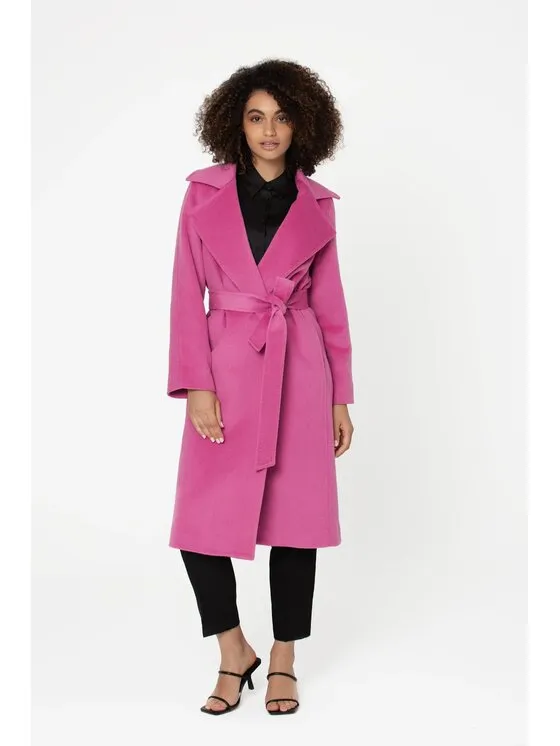 Μάλλινο παλτό · Ροζ