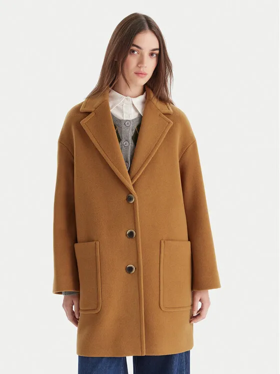 Μάλλινο παλτό · Καφέ