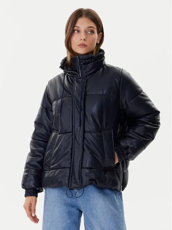 Μπουφάν από απομίμηση δέρματος · Μαύρο
