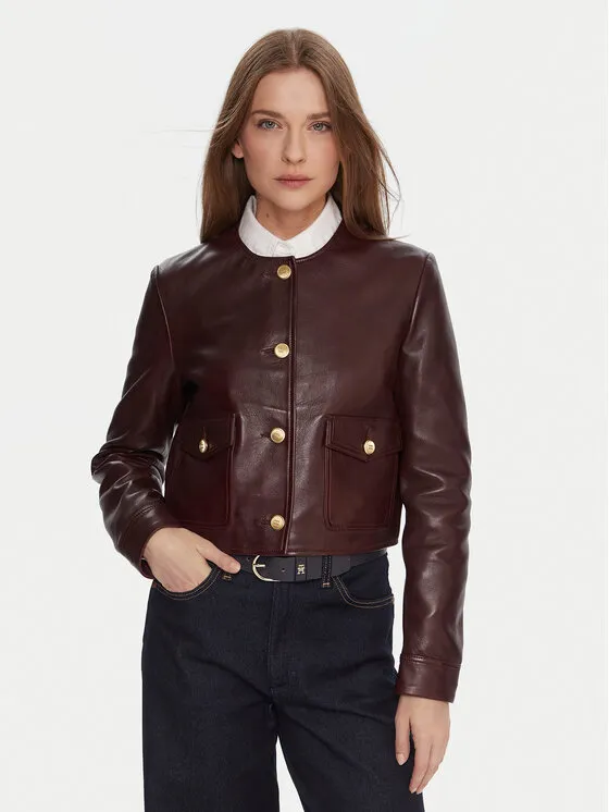 Μπουφάν δερμάτινο · Μπορντό