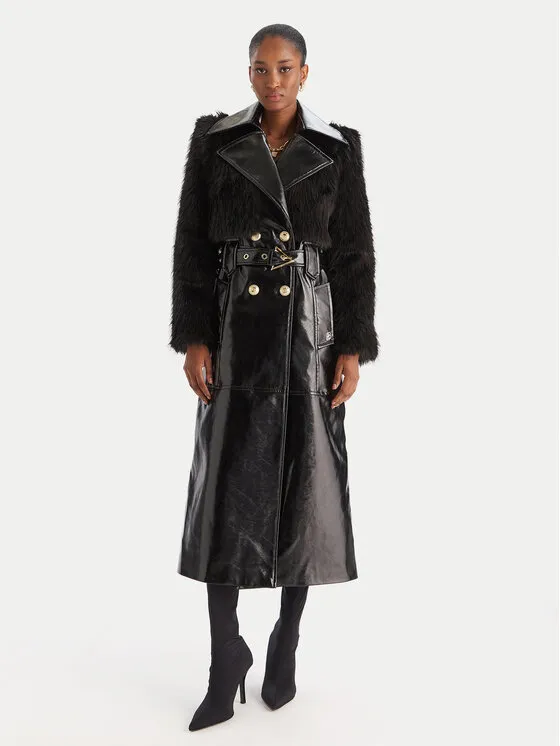 Μπουφάν από απομίμηση δέρματος · Μαύρο