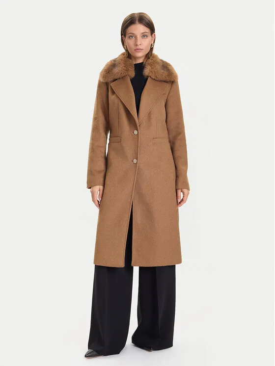 Μάλλινο παλτό · Καφέ