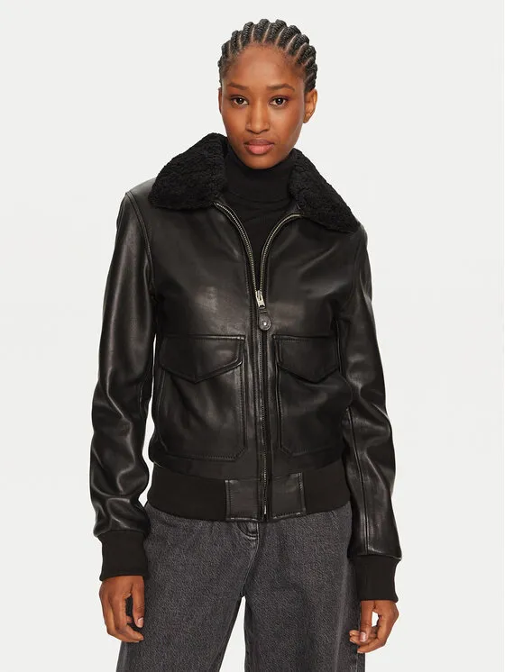 Μπουφάν δερμάτινο · Μαύρο