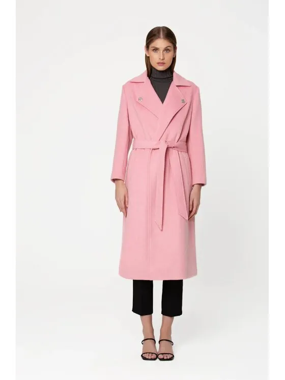 Μάλλινο παλτό · Ροζ