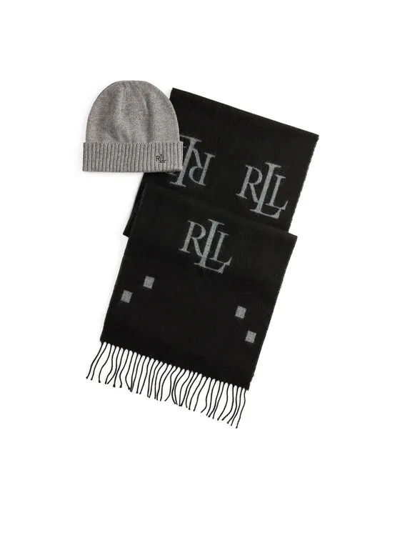 Σετ Κασκόλ και Σκούφος · Μαύρο