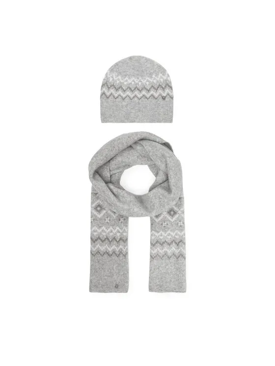 Σετ Κασκόλ και Σκούφος · Γκρι
