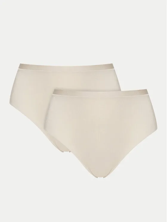 Σετ κλασικά σλιπ με ψηλή μέση · Εκρού