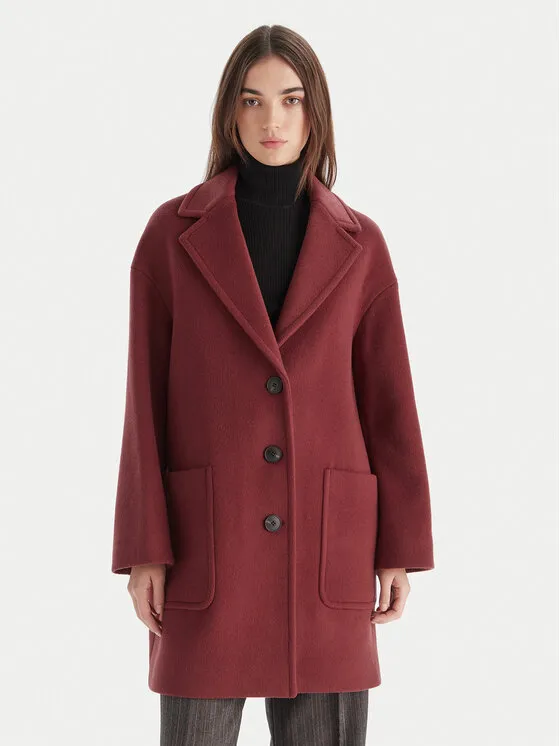 Μάλλινο παλτό · Μπορντό