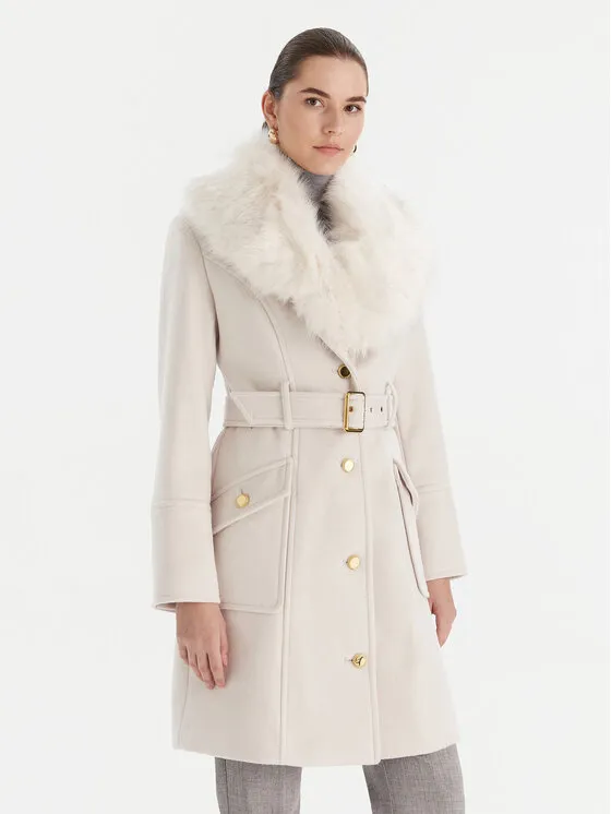 Μάλλινο παλτό · Εκρού