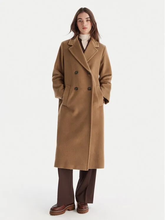 Μάλλινο παλτό · Καφέ