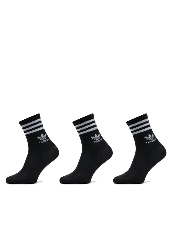 Σετ 3 ζευγάρια ψηλές κάλτσες unisex · Μαύρο