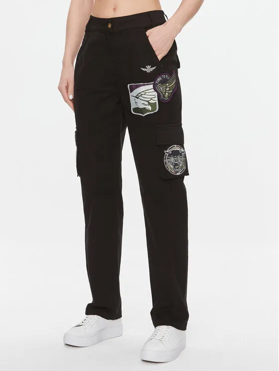 Aeronautica Militare Παντελόνι υφασμάτινο · Μαύρο · Regular Fit