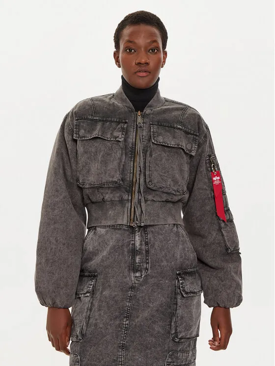 Alpha Industries Μπόμπερ μπουφάν · Γκρι