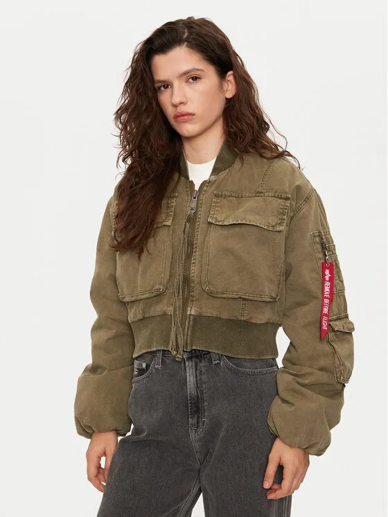 Alpha Industries Μπόμπερ μπουφάν · Χακί