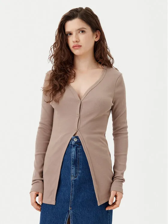 Ζακέτα · Μπεζ · Slim Fit