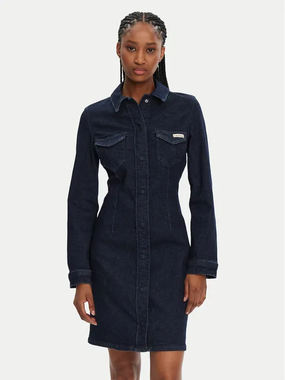 Calvin Klein Jeans Φόρεμα τζιν · Σκούρο μπλε · Mini