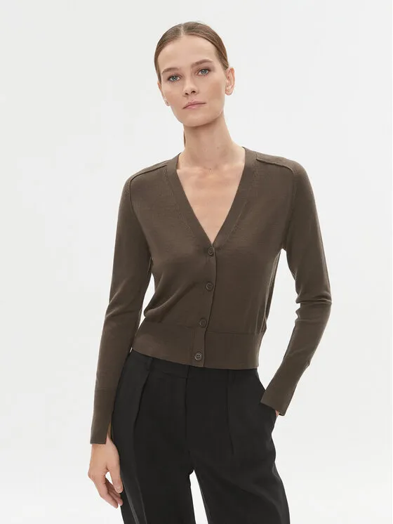Ζακέτα · Καφέ · Slim Fit