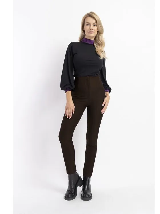 CLICK Παντελόνι υφασμάτινο · Καφέ · Regular Fit