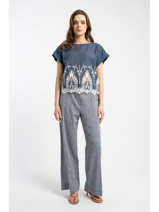CLICK Παντελόνι υφασμάτινο · Σκούρο μπλε · Relaxed Fit