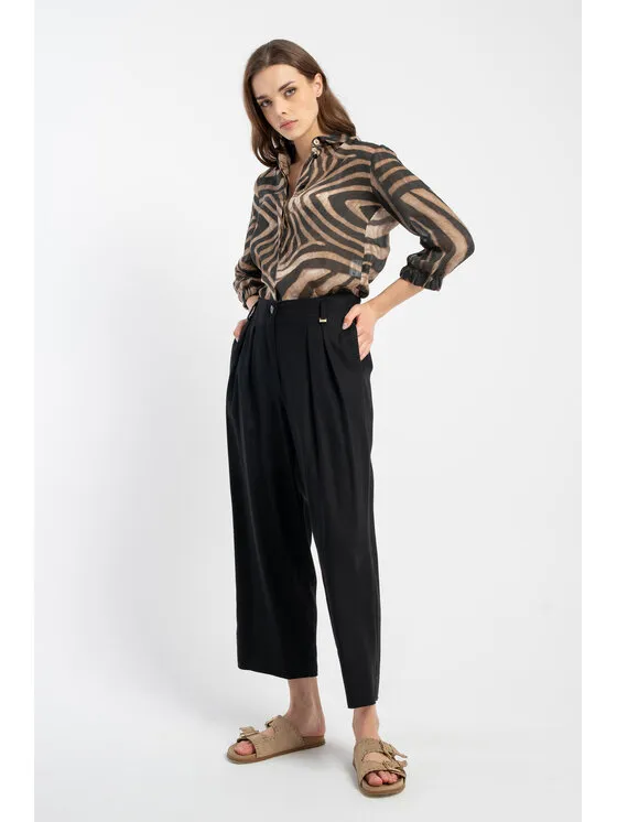 CLICK Παντελόνι υφασμάτινο · Μαύρο · Relaxed Fit