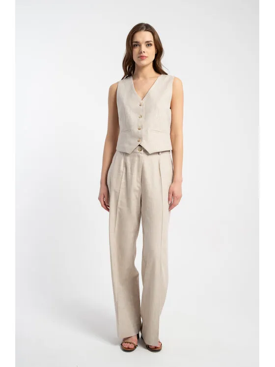 CLICK Παντελόνι υφασμάτινο · Μπεζ · Relaxed Fit
