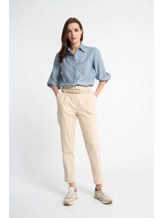 CLICK Παντελόνι υφασμάτινο · Εκρού · Regular Fit