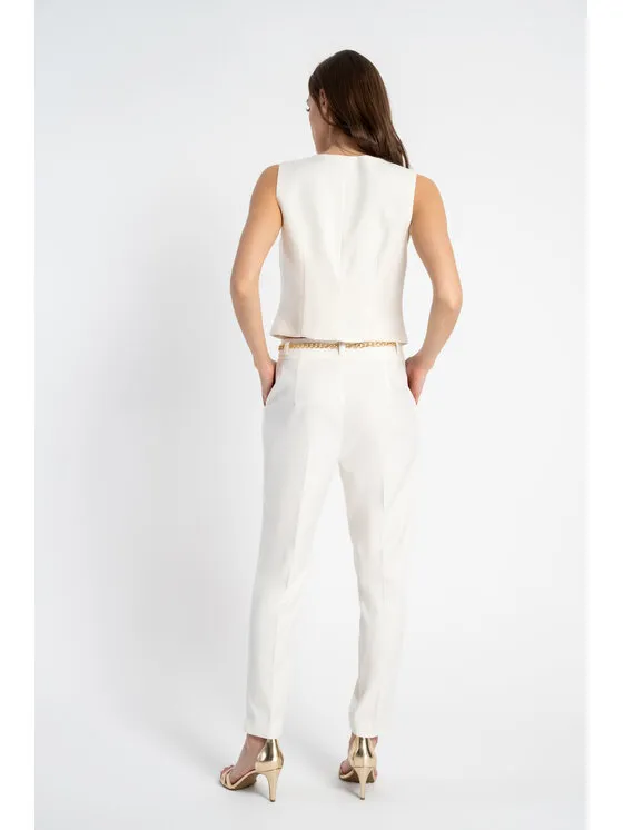 CLICK Παντελόνι κοστουμιού · Λευκό · Regular Fit