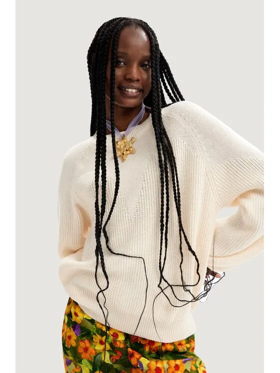 Desigual Πουλόβερ · Λευκό · Regular Fit