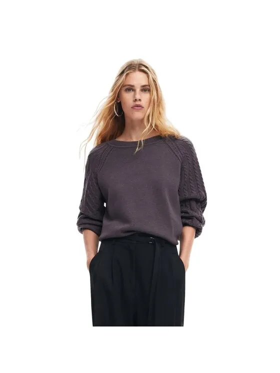 Desigual Πουλόβερ · Γκρι · Regular Fit
