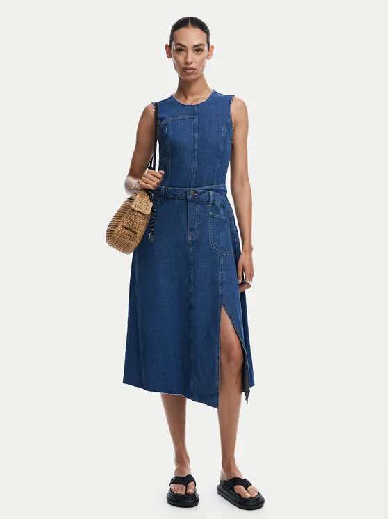 Φόρεμα τζιν · Μπλε · Midi