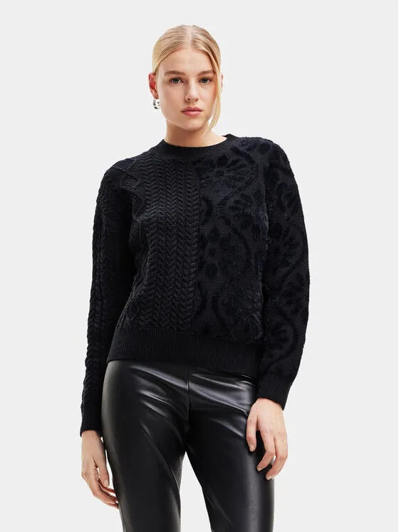 Desigual Πουλόβερ · Μαύρο · Relaxed Fit