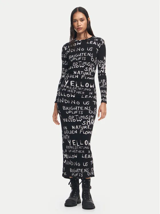 Φόρεμα καθημερινό · Μαύρο · Midi