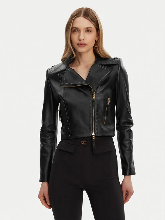 Μπουφάν δερμάτινο · Μαύρο