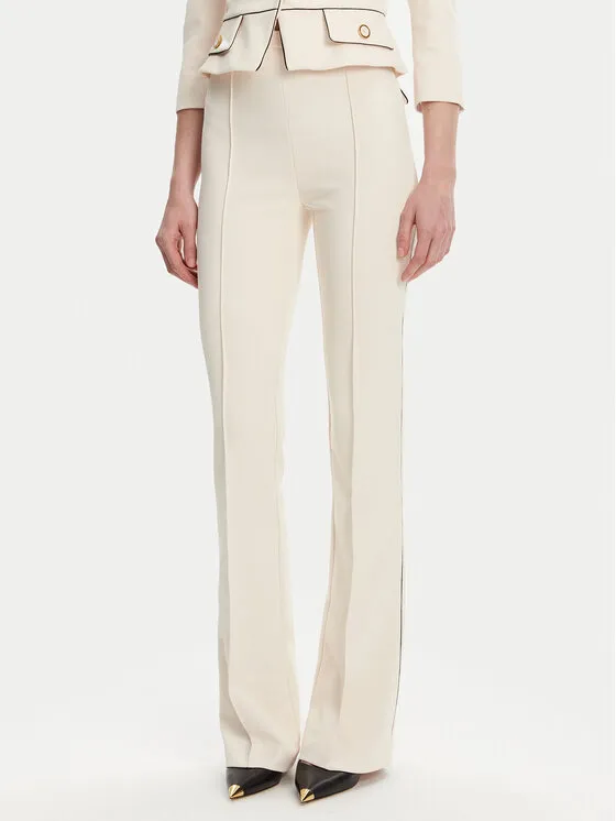 Elisabetta Franchi Παντελόνι υφασμάτινο · Εκρού · Regular Fit