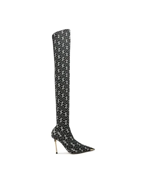 Elisabetta Franchi Μπότες πάνω από το γόνατο · Μαύρο · 9 cm