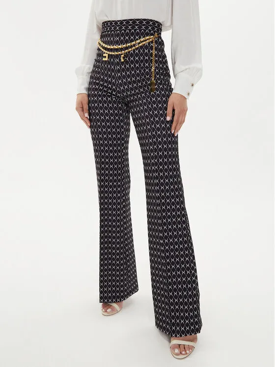 Elisabetta Franchi Παντελόνι υφασμάτινο · Μαύρο · Regular Fit