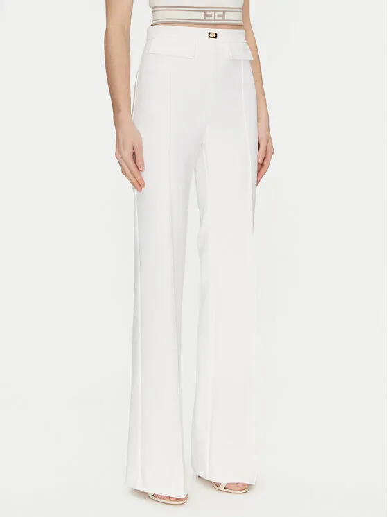 Elisabetta Franchi Παντελόνι υφασμάτινο · Λευκό · Regular Fit