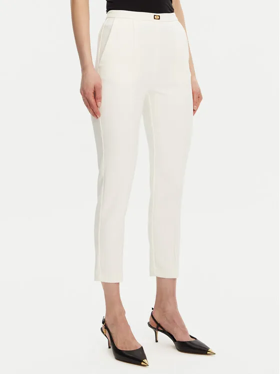 Elisabetta Franchi Παντελόνι υφασμάτινο · Λευκό · Regular Fit
