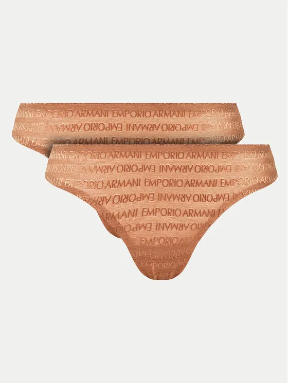 Emporio Armani Underwear Σετ 2 τεμάχια στρίνγκ · Καφέ