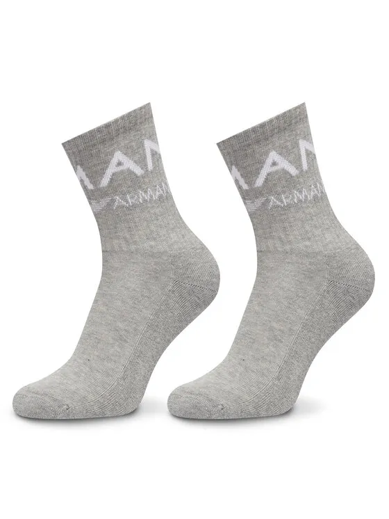 Emporio Armani Underwear Σετ 2 ζευγάρια ψηλές κάλτσες γυναικείες · Γκρι