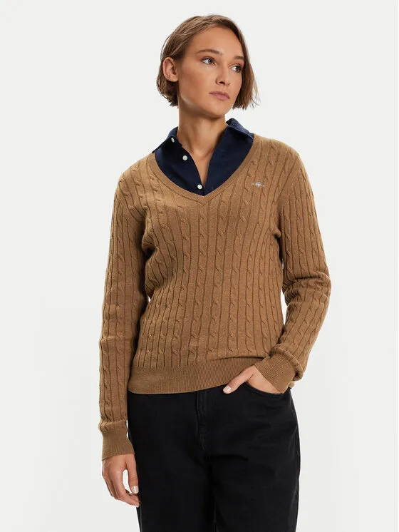 Gant Πουλόβερ · Καφέ · Slim Fit
