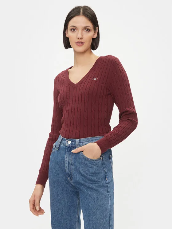 Gant Πουλόβερ · Μπορντό · Slim Fit