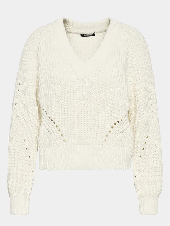 Gina Tricot Πουλόβερ · Εκρού · Regular Fit