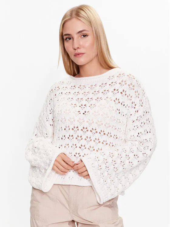 Gina Tricot Πουλόβερ · Λευκό · Regular Fit