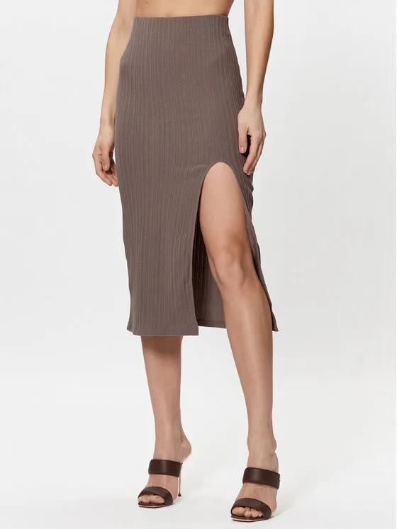 Gina Tricot Φούστα midi · Μπεζ · Midi